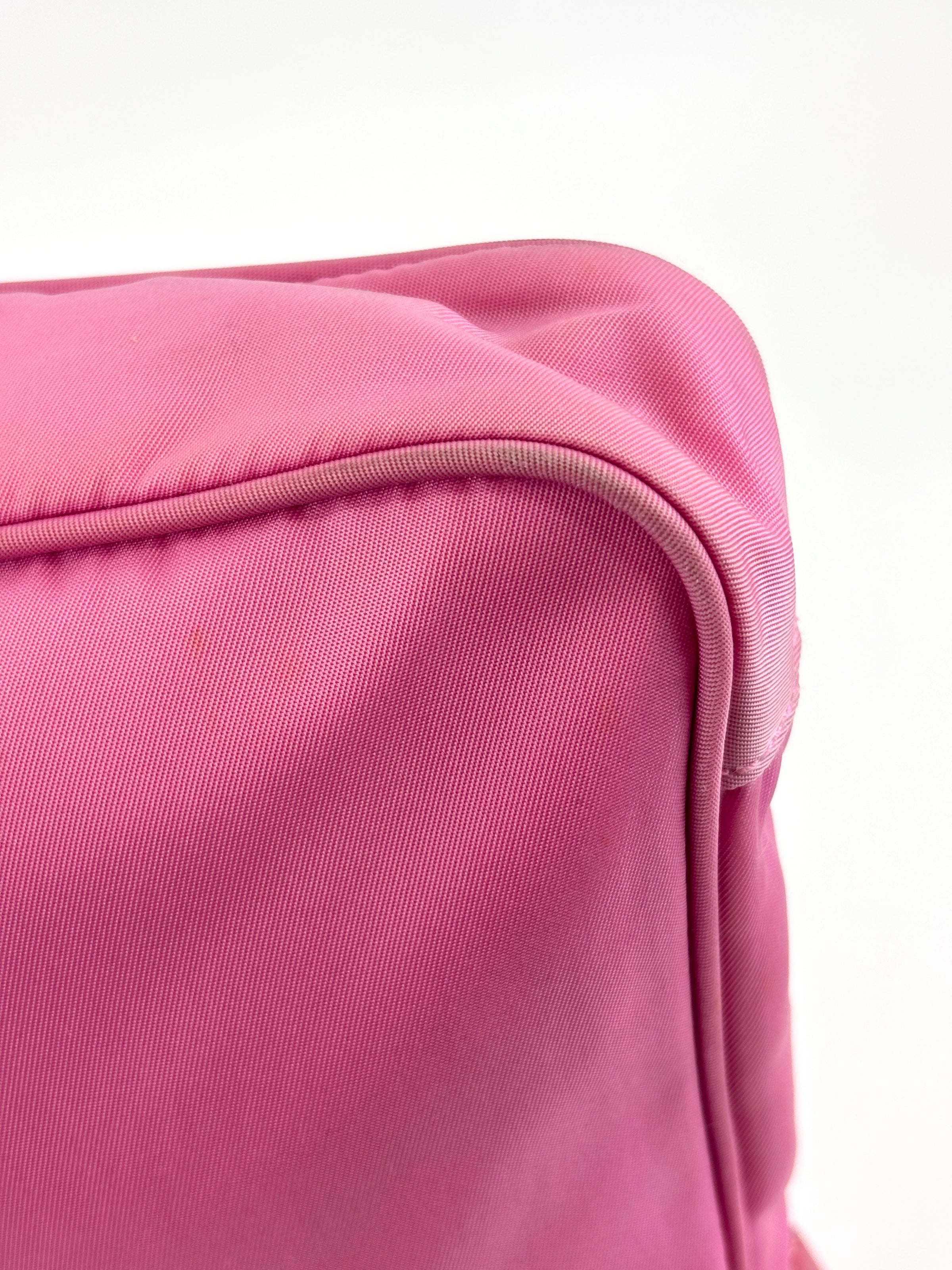 Tessuto Nylon Zip Front Sling Bag Pink