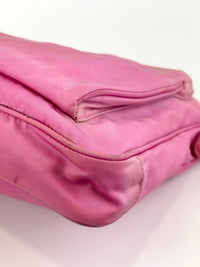Tessuto Nylon Zip Front Sling Bag Pink
