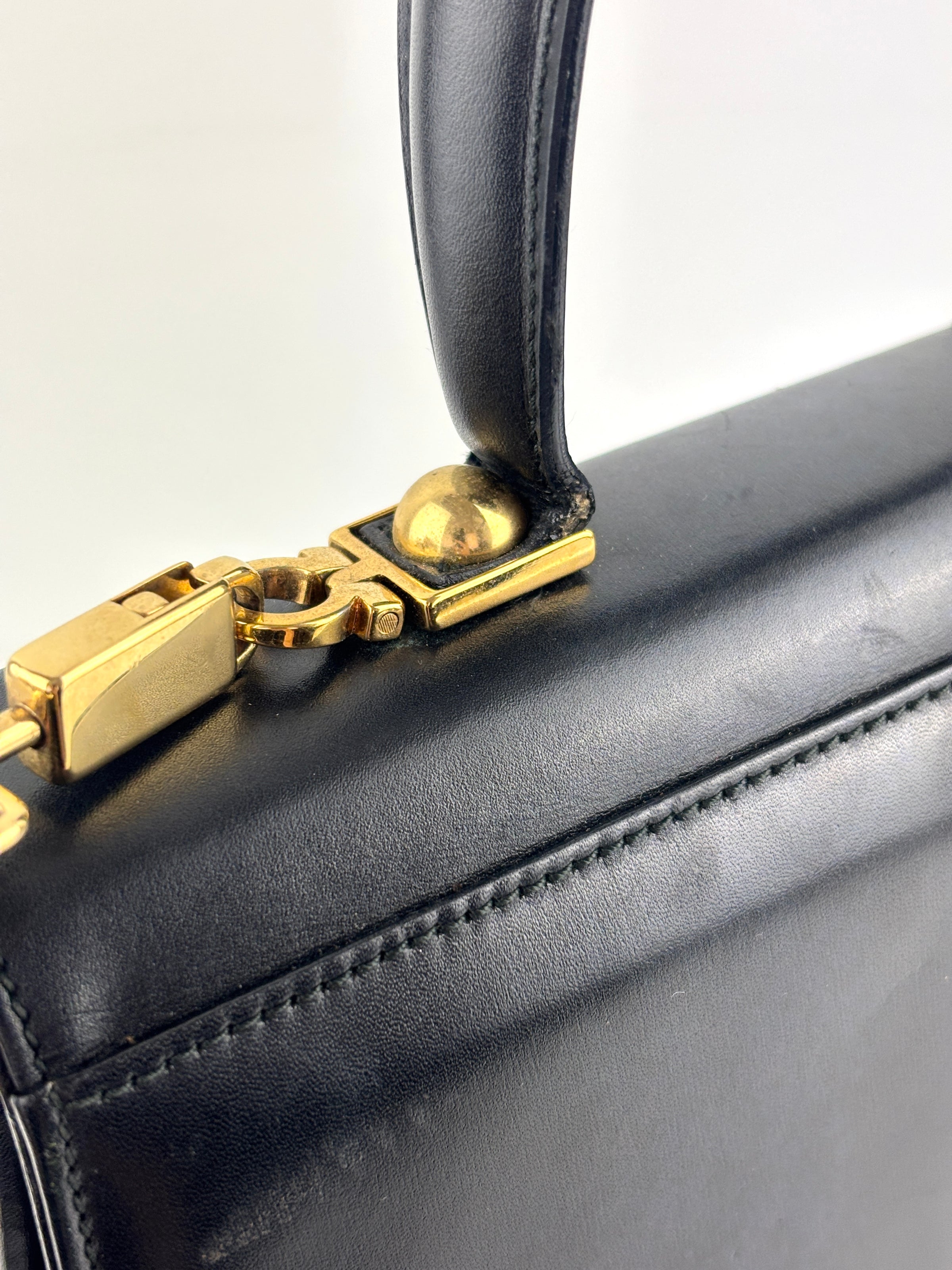 Gancini Top Handle Bag in Black
