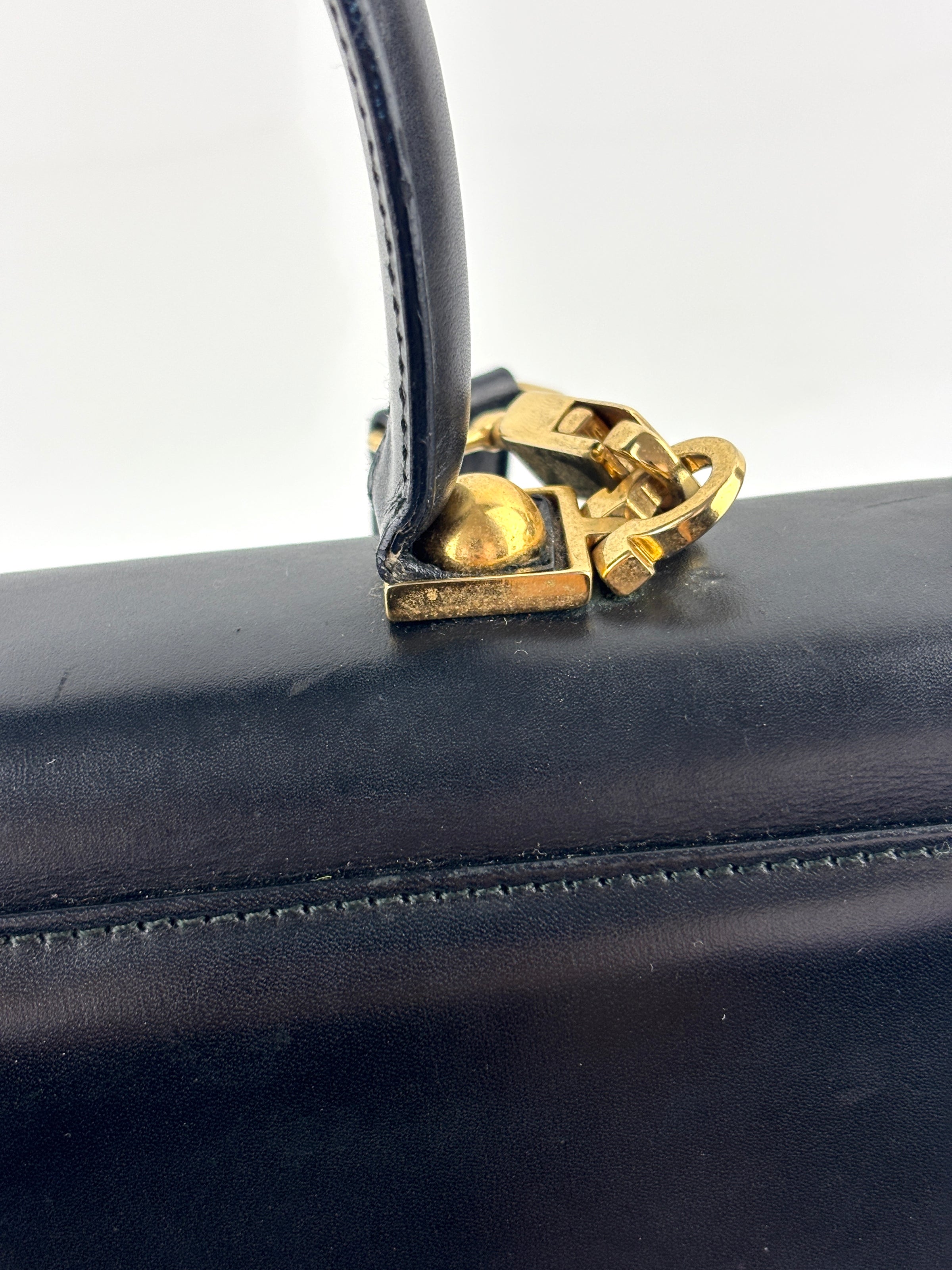 Gancini Top Handle Bag in Black