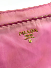 Tessuto Nylon Zip Front Sling Bag Pink