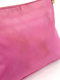 Tessuto Nylon Zip Front Sling Bag Pink