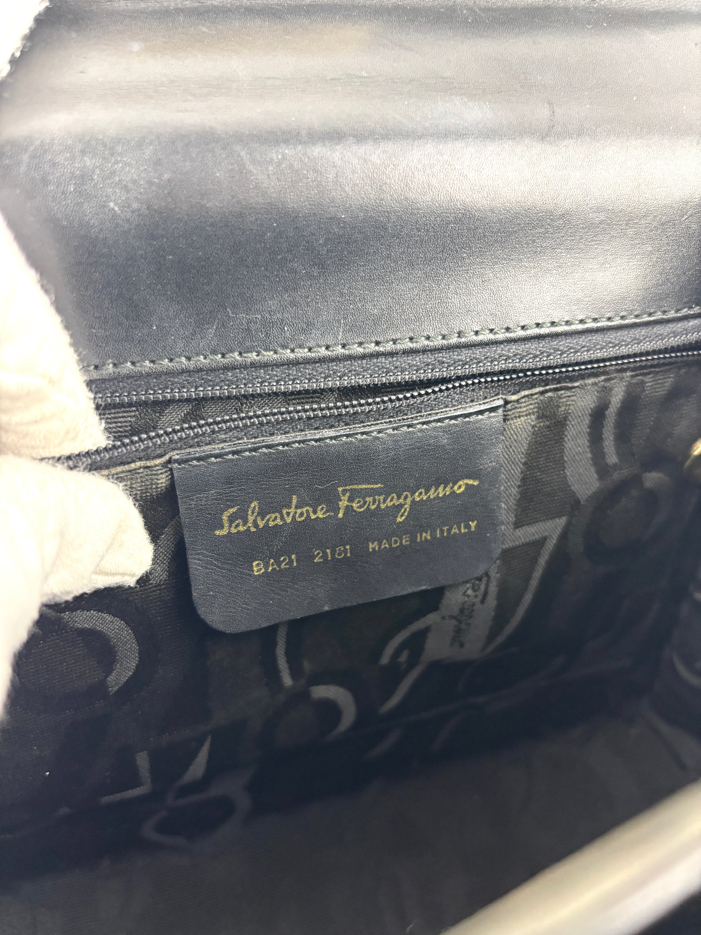 Gancini Top Handle Bag in Black