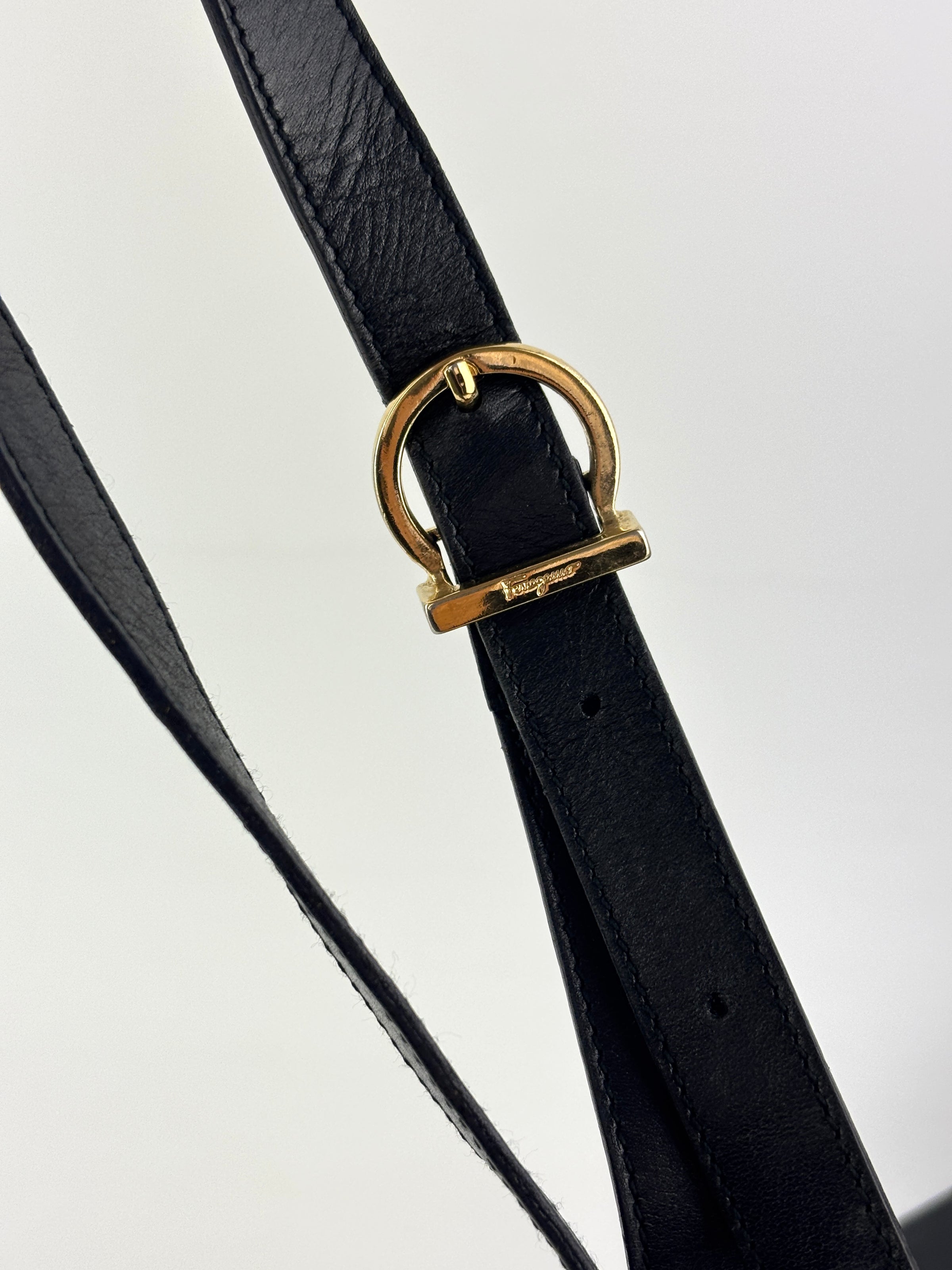 Gancini Top Handle Bag in Black
