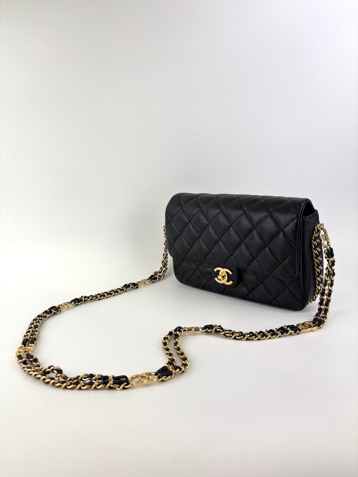 Chanel AS3777 Quilted Caviar Chain Flap Crossbody Bag GHW – Glampot
