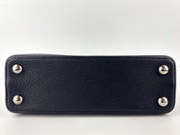 Capucines BB in Black Taurillon Leather/Fuschia SHW