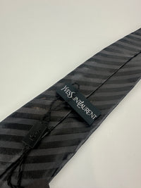 Striped Tie in Silk Black