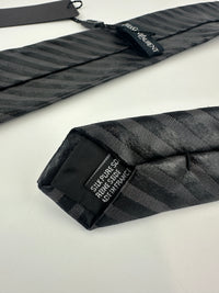 Striped Tie in Silk Black