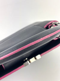 Capucines BB in Black Taurillon Leather/Fuschia SHW