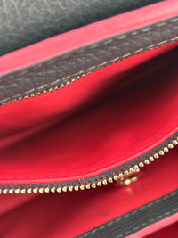 Capucines BB in Black Taurillon Leather/Fuschia SHW