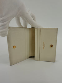 668290 Cassandre Matelassé Flap Grain de Poudre Leather Blanc Vintage Card Case GHW