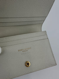 668290 Cassandre Matelassé Flap Grain de Poudre Leather Blanc Vintage Card Case GHW