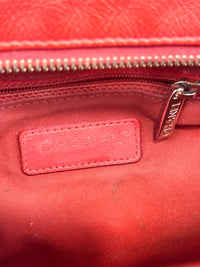 Gabrielle Hobo Chevron Aged Calfskin Large in Red - Glampot