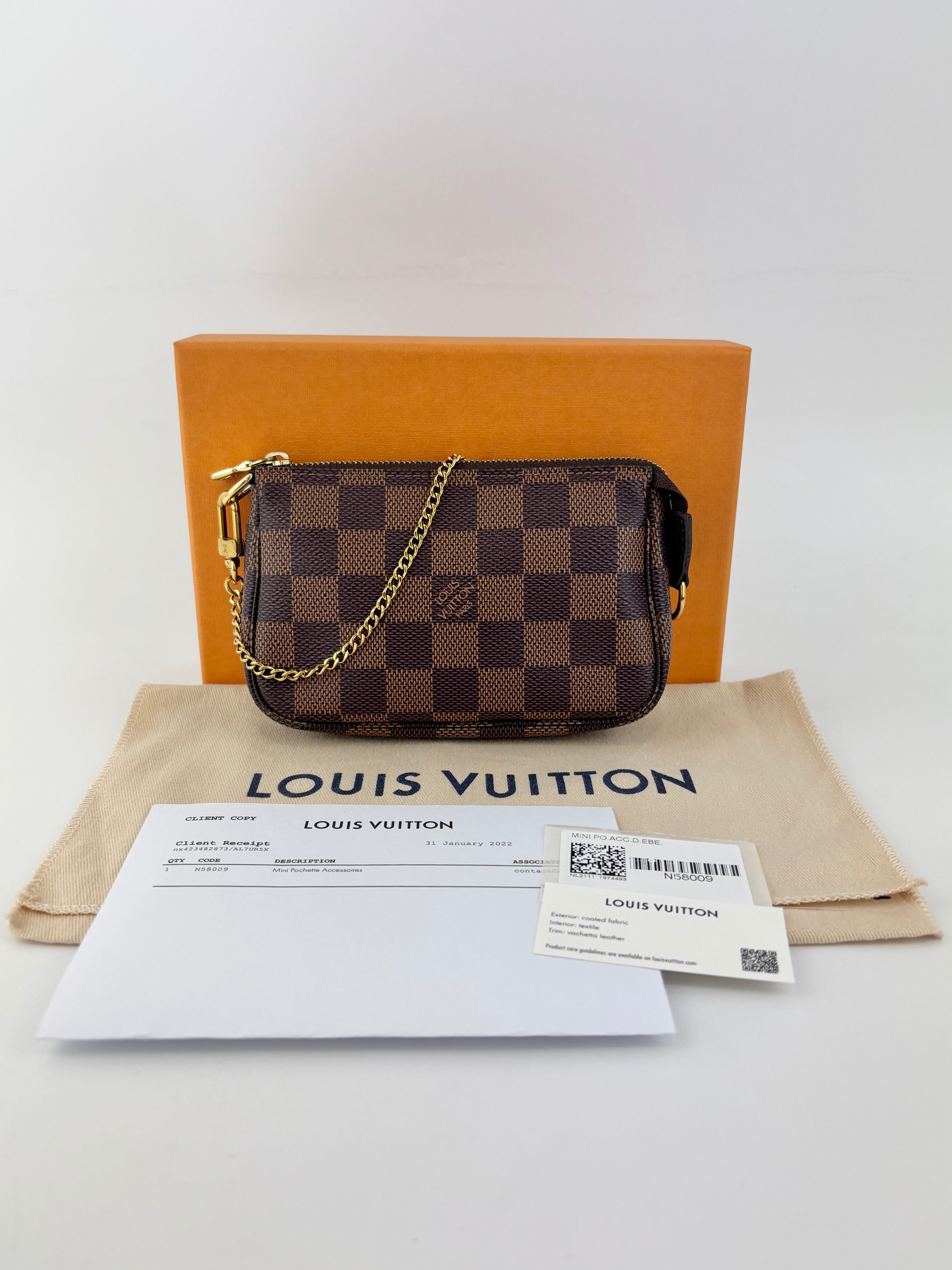 LV Mini Pochette Accessoires M58009 Damier Ebene – Glampot