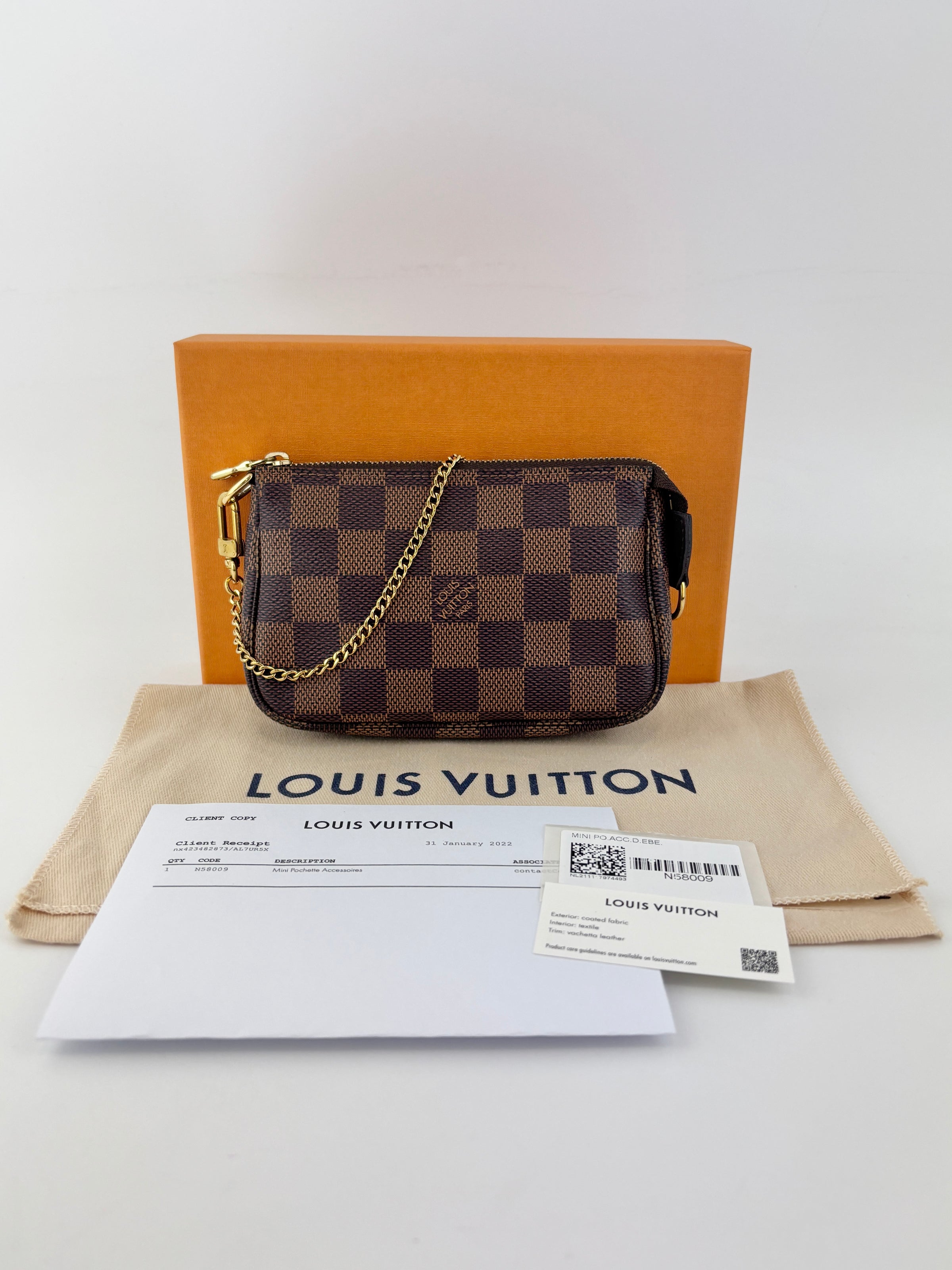M58009 Mini Pochette Accessoires Damier Ebene
