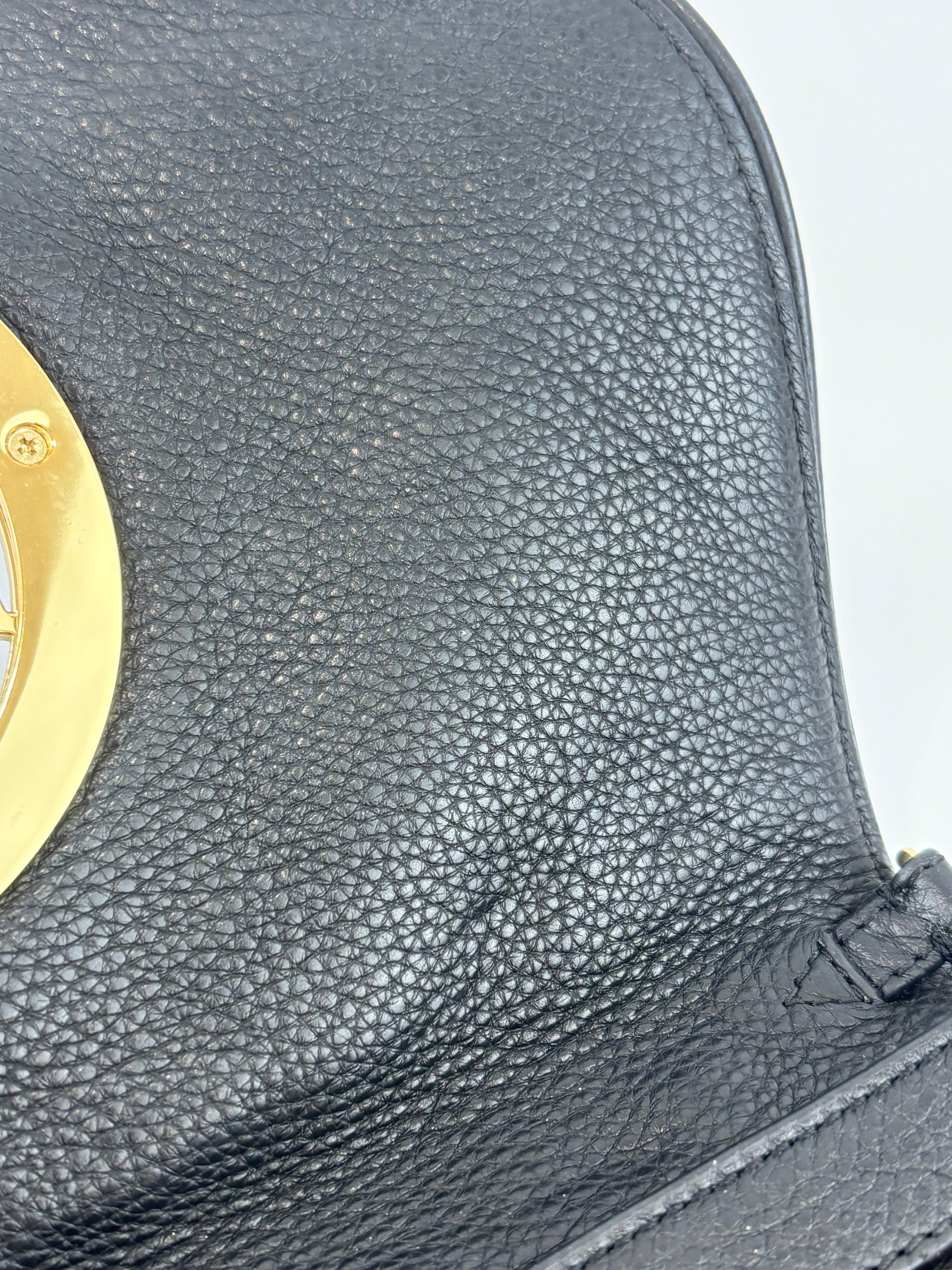 Tory Burch Amanda Logo Clutch Black Pebbled Leather with Chain