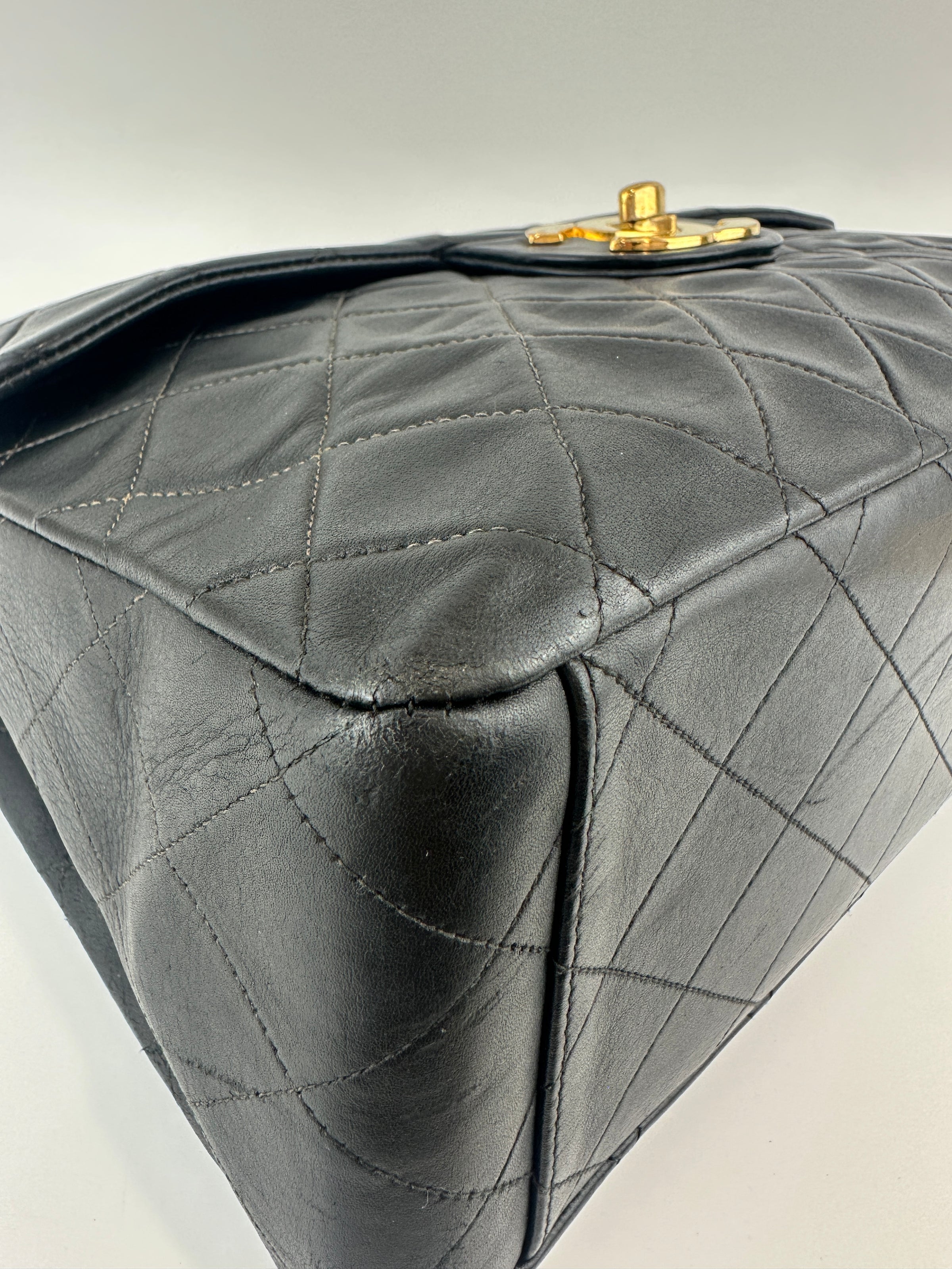 Vintage Maxi Lambskin Single Flap Bag GHW