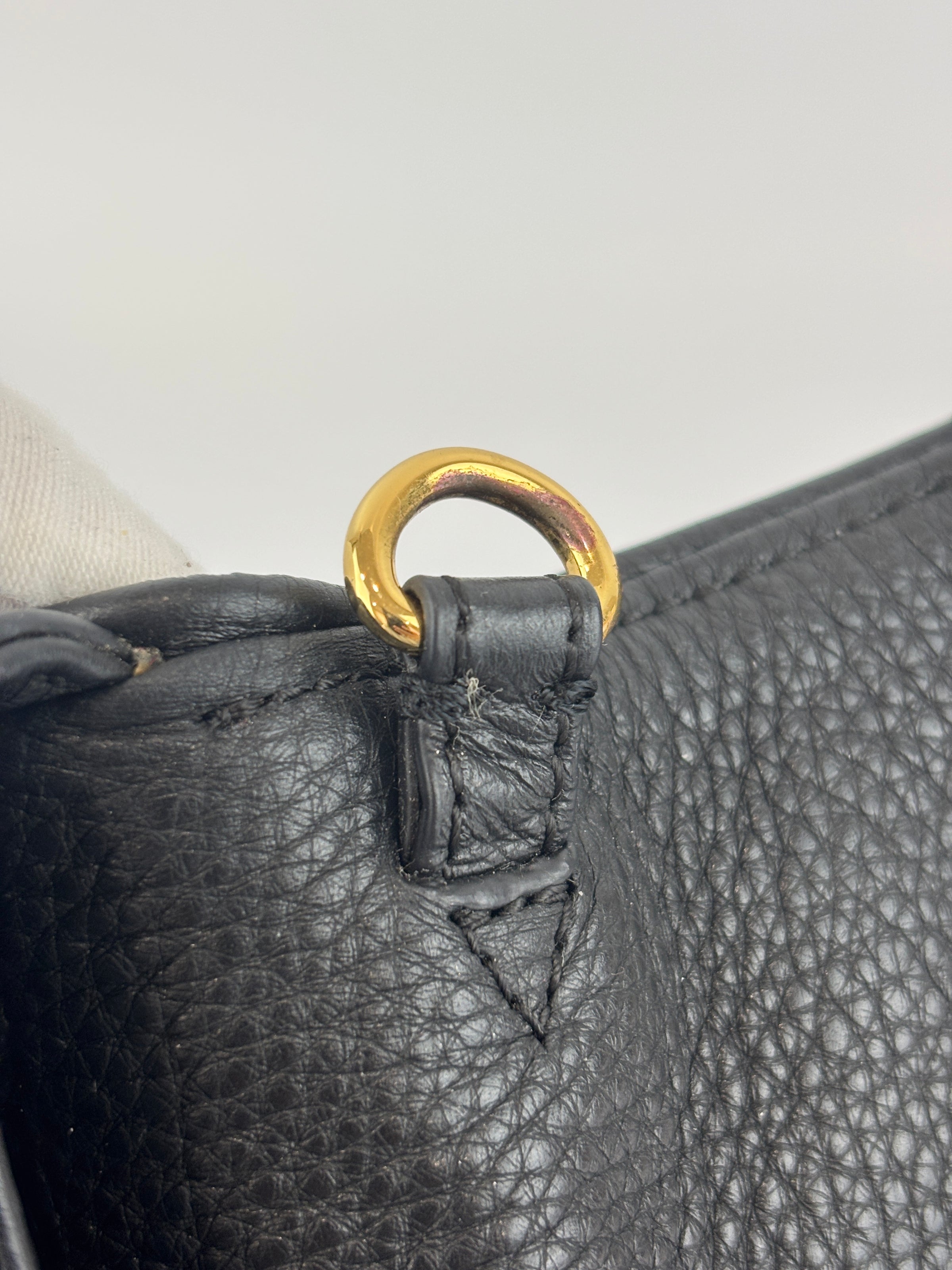 Tory Burch Amanda Logo Clutch Black Pebbled Leather with Chain