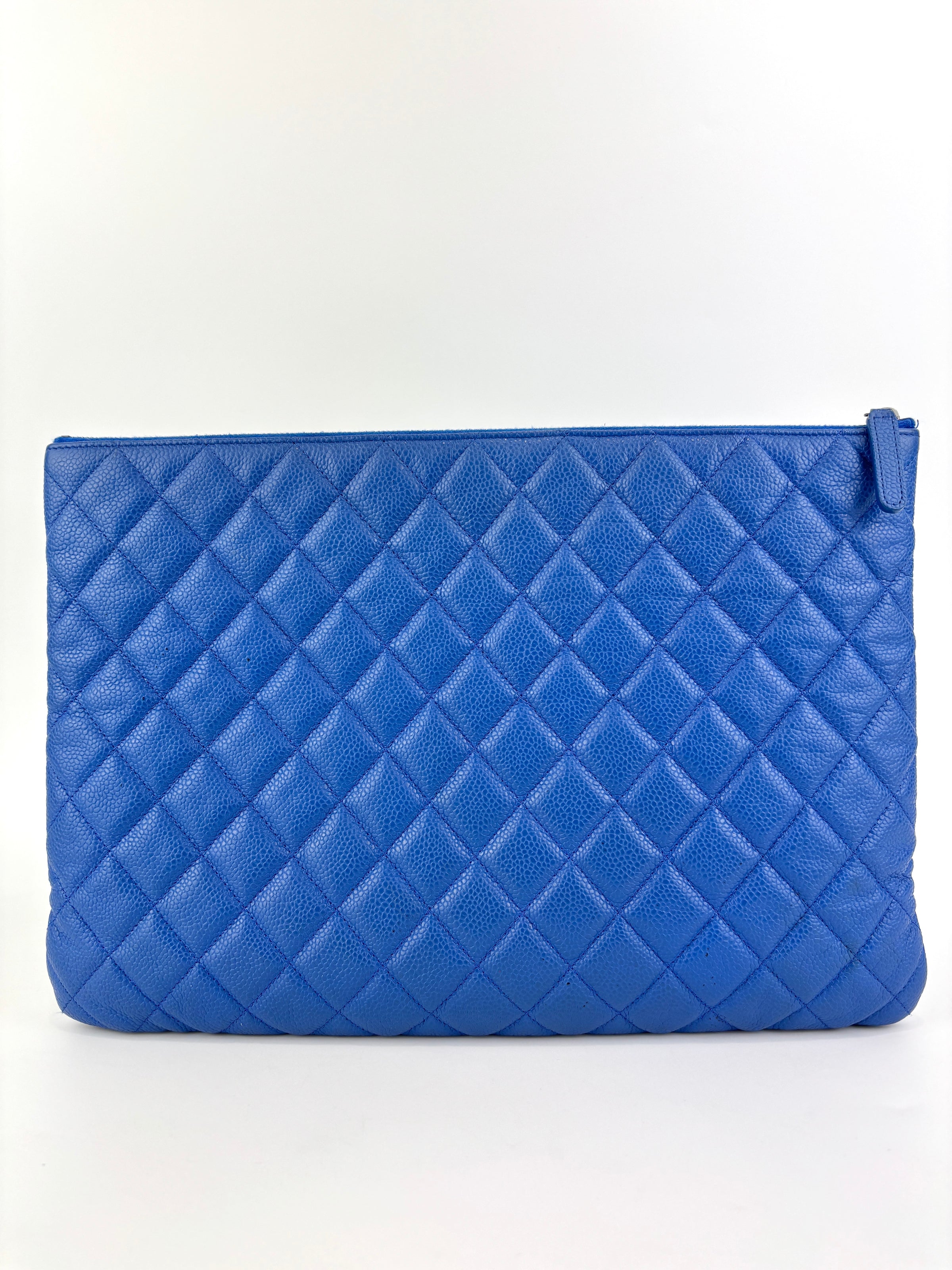 Large O Case Zip Pouch in Blue Caviar RHW - Glampot