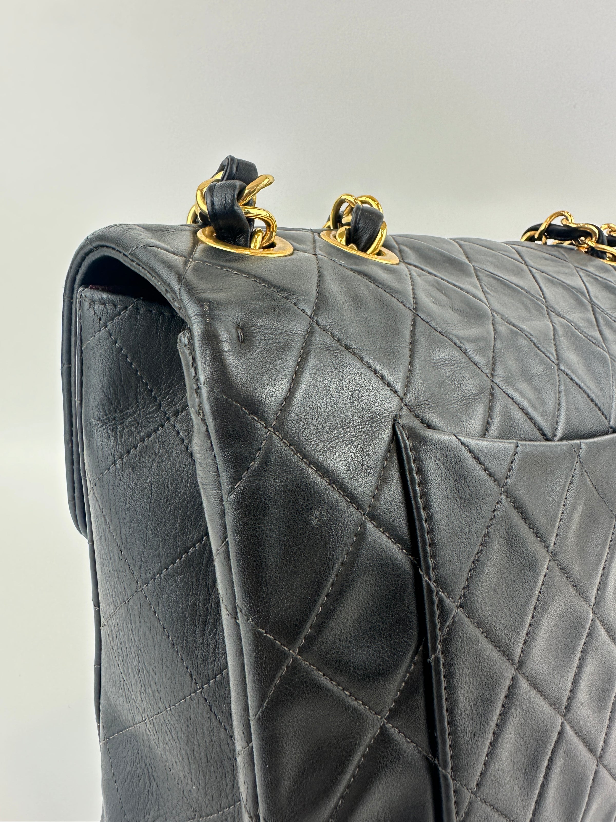 Vintage Maxi Lambskin Single Flap Bag GHW