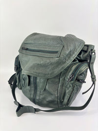 Alexander Wang Forest Green Washed Lambskin Large Marti Convertible Backpack with Matte Black Hardware