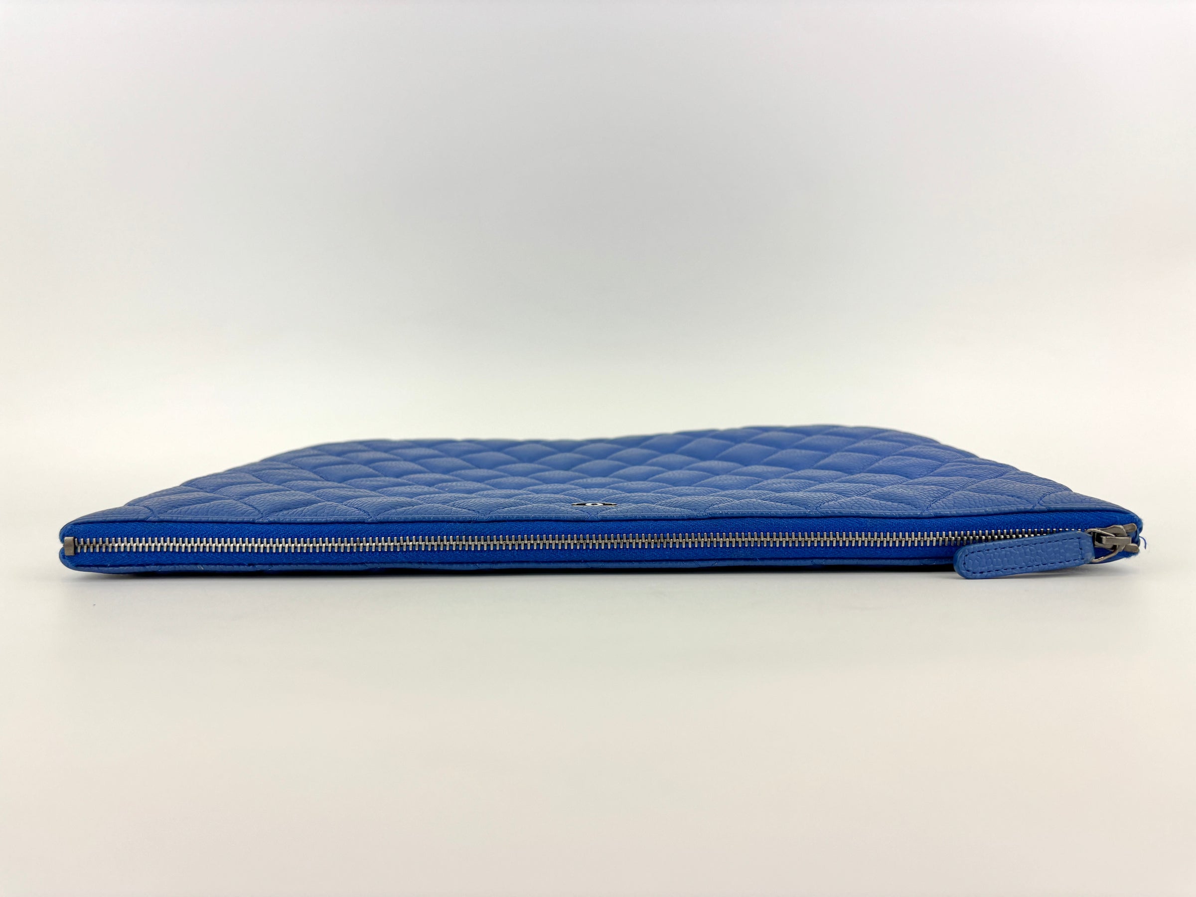 Large O Case Zip Pouch in Blue Caviar RHW - Glampot