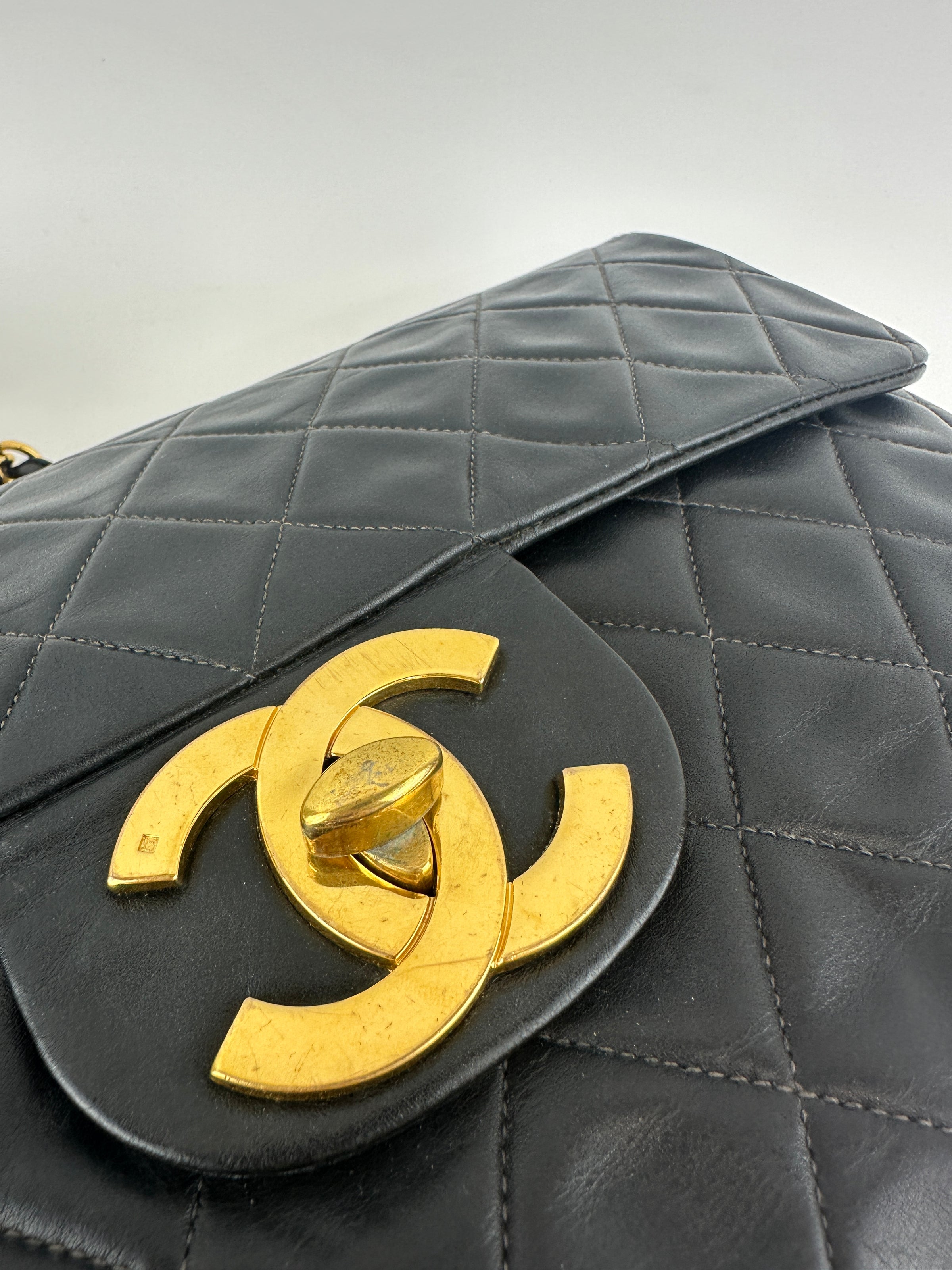 Vintage Maxi Lambskin Single Flap Bag GHW