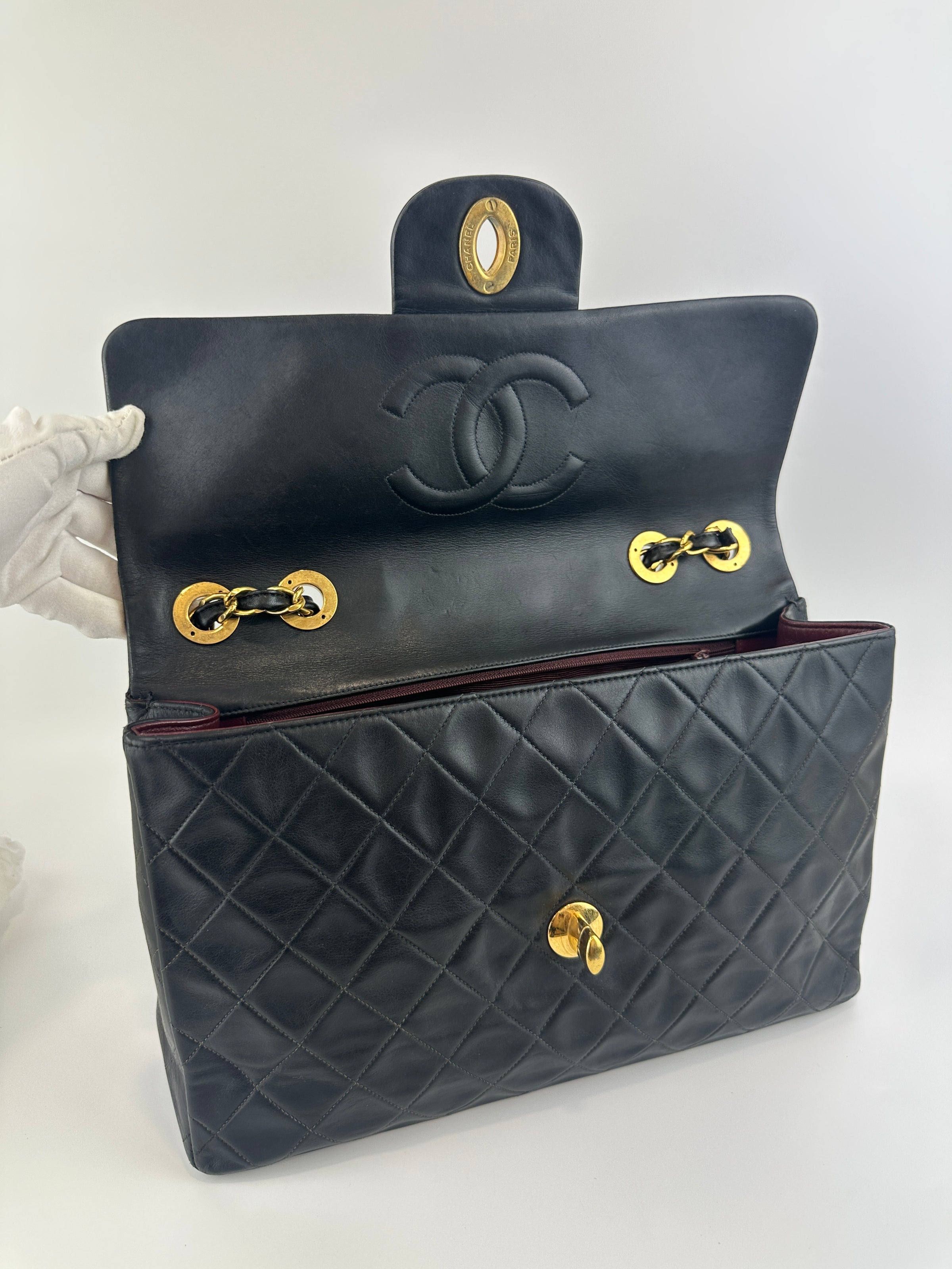 Vintage Maxi Lambskin Single Flap Bag GHW