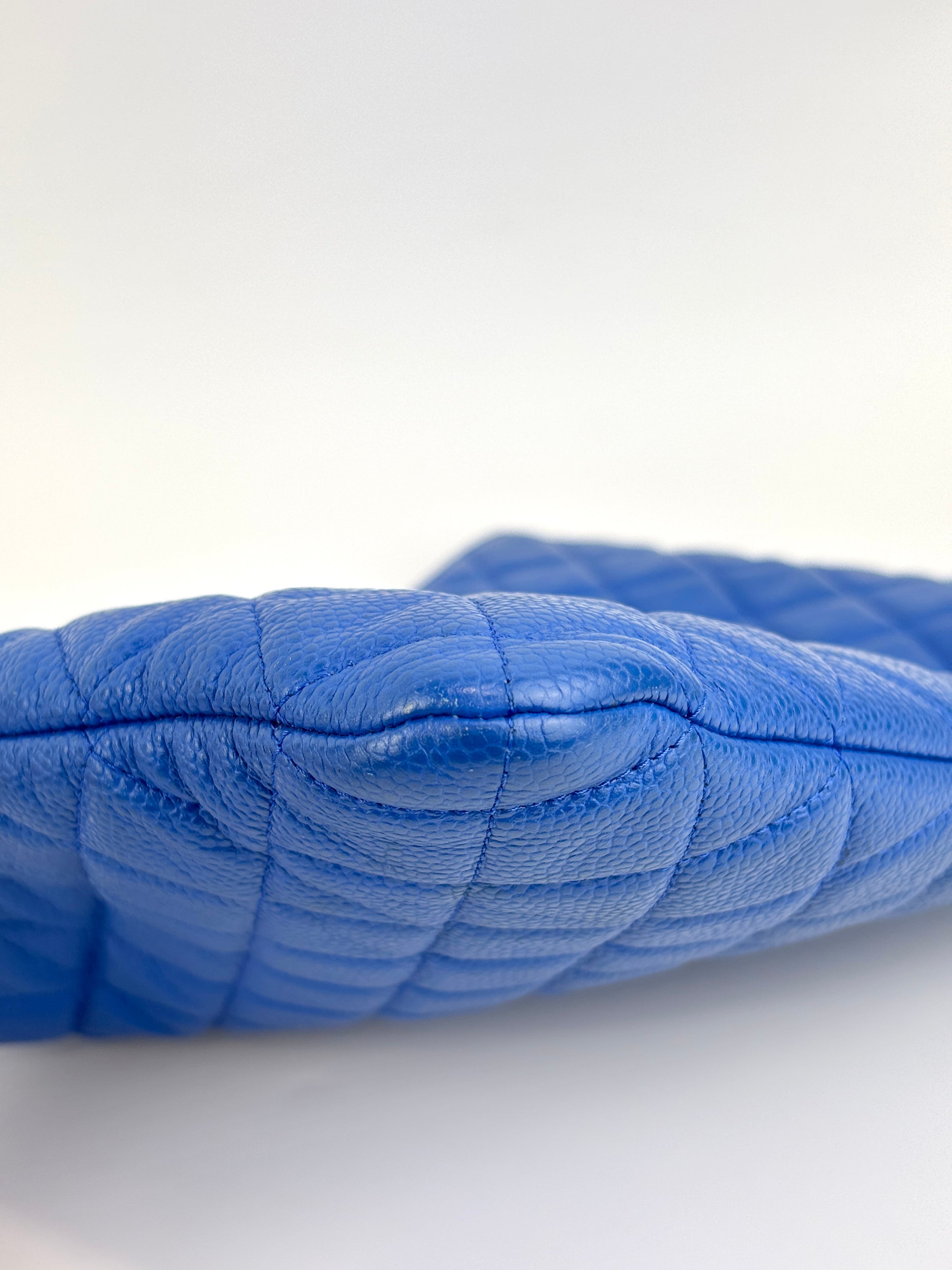 Large O Case Zip Pouch in Blue Caviar RHW - Glampot