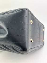 Chevron Quilted Shopping Tote Grey LGHW