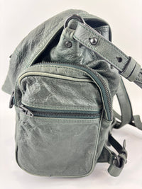 Alexander Wang Forest Green Washed Lambskin Large Marti Convertible Backpack with Matte Black Hardware