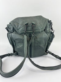 Alexander Wang Forest Green Washed Lambskin Large Marti Convertible Backpack with Matte Black Hardware