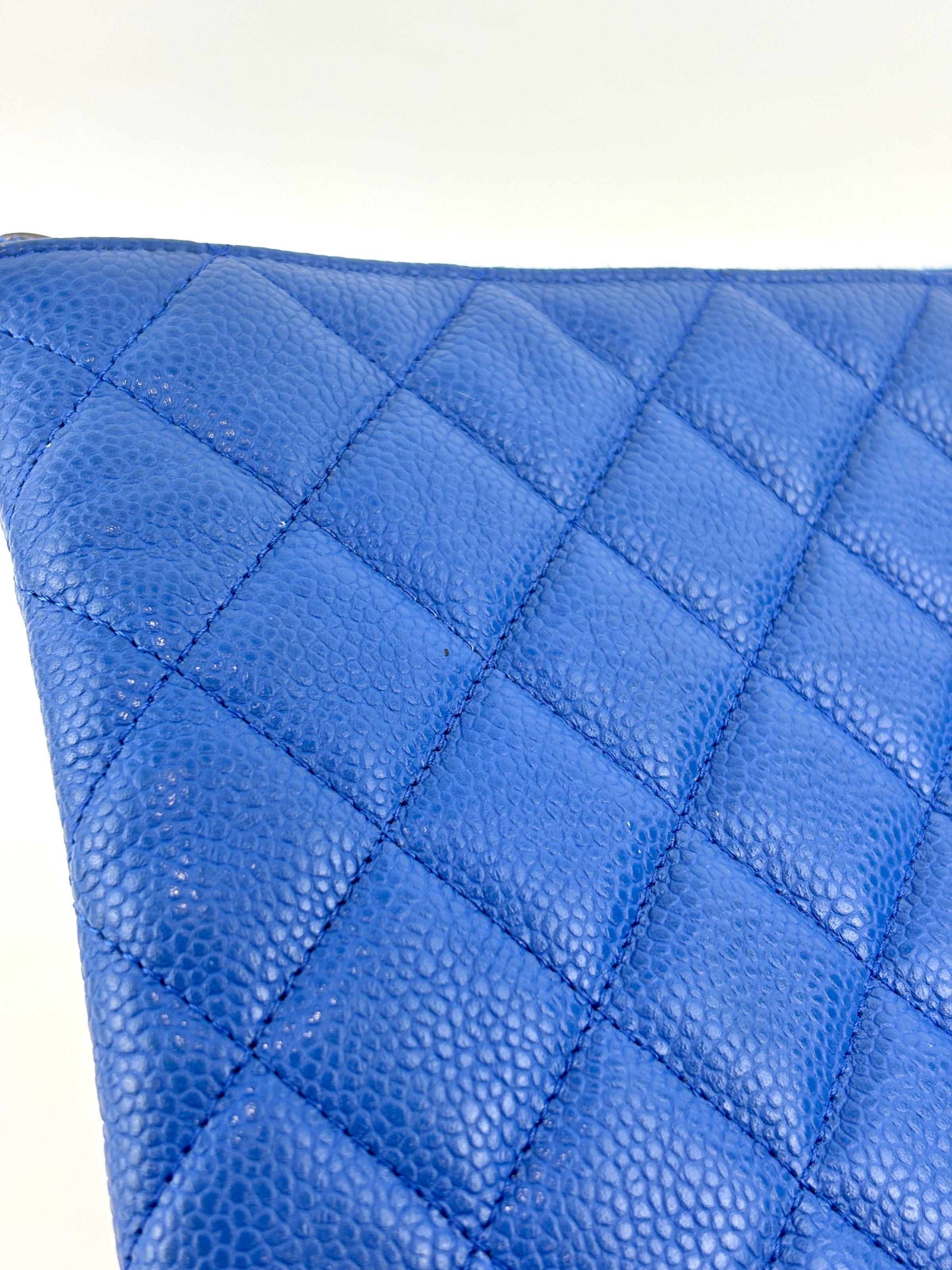 Large O Case Zip Pouch in Blue Caviar RHW - Glampot
