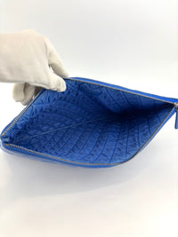 Large O Case Zip Pouch in Blue Caviar RHW - Glampot