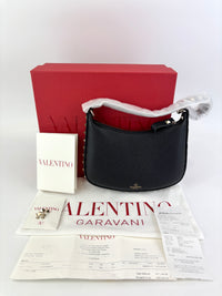 Mini Hobo Rockstud Black Shoulder Bag - Glampot