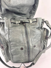 Alexander Wang Forest Green Washed Lambskin Large Marti Convertible Backpack with Matte Black Hardware