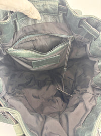 Alexander Wang Forest Green Washed Lambskin Large Marti Convertible Backpack with Matte Black Hardware
