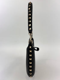 Mini Hobo Rockstud Black Shoulder Bag - Glampot