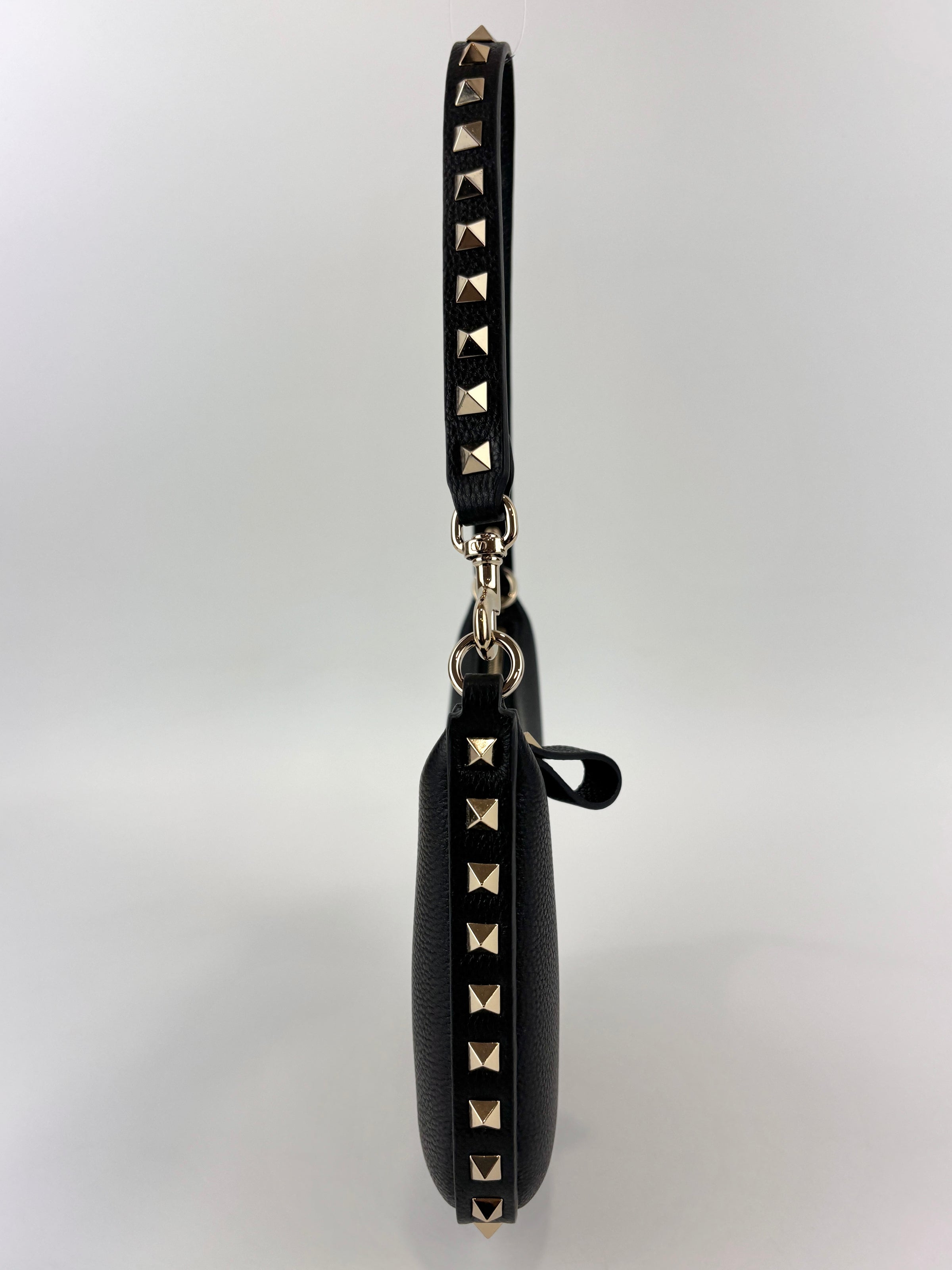 Mini Hobo Rockstud Black Shoulder Bag - Glampot