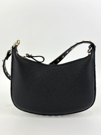 Mini Hobo Rockstud Black Shoulder Bag - Glampot