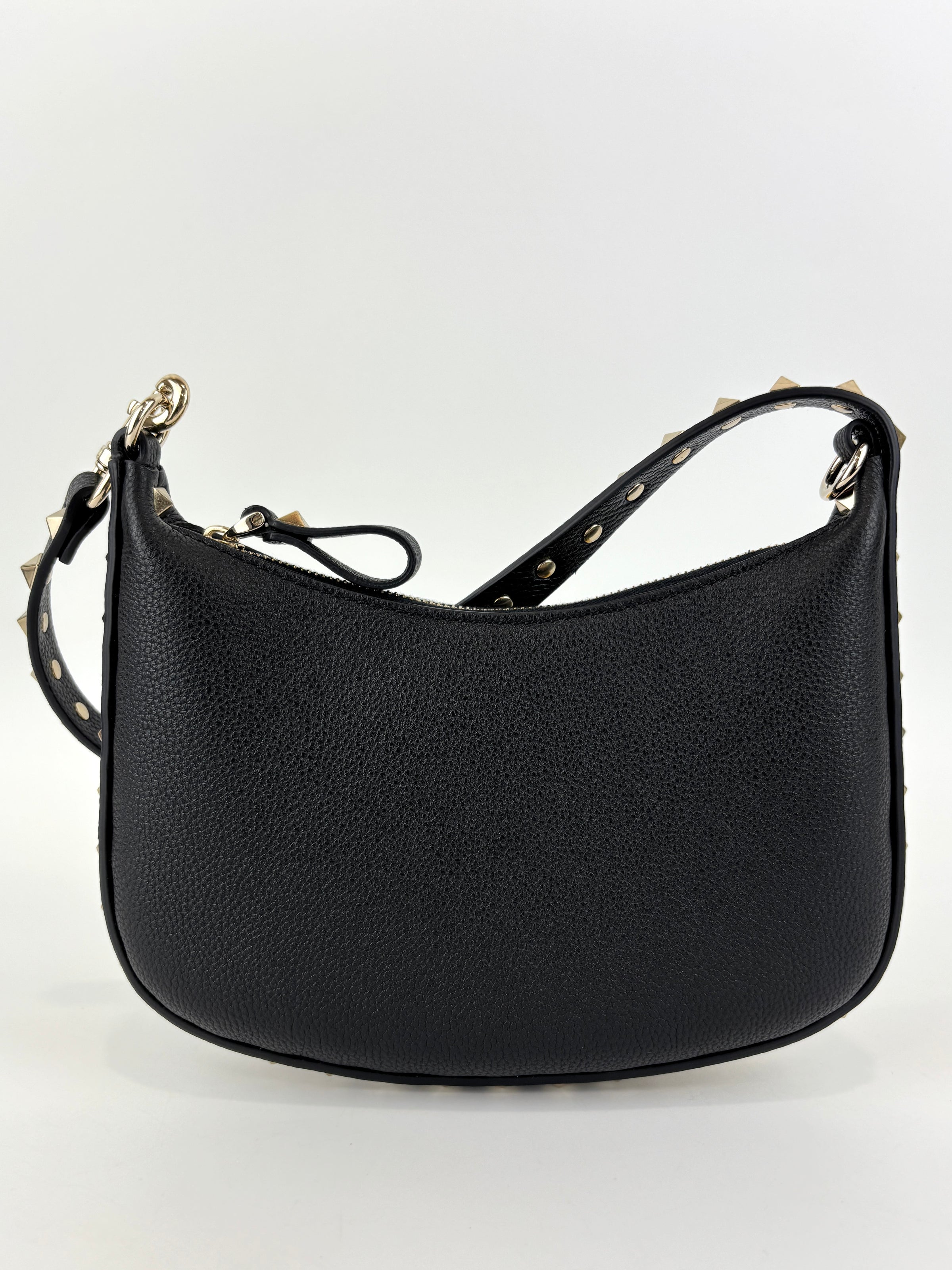 Mini Hobo Rockstud Black Shoulder Bag - Glampot