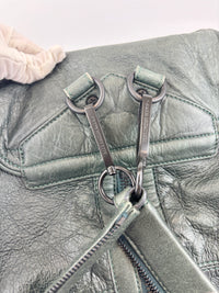 Alexander Wang Forest Green Washed Lambskin Large Marti Convertible Backpack with Matte Black Hardware