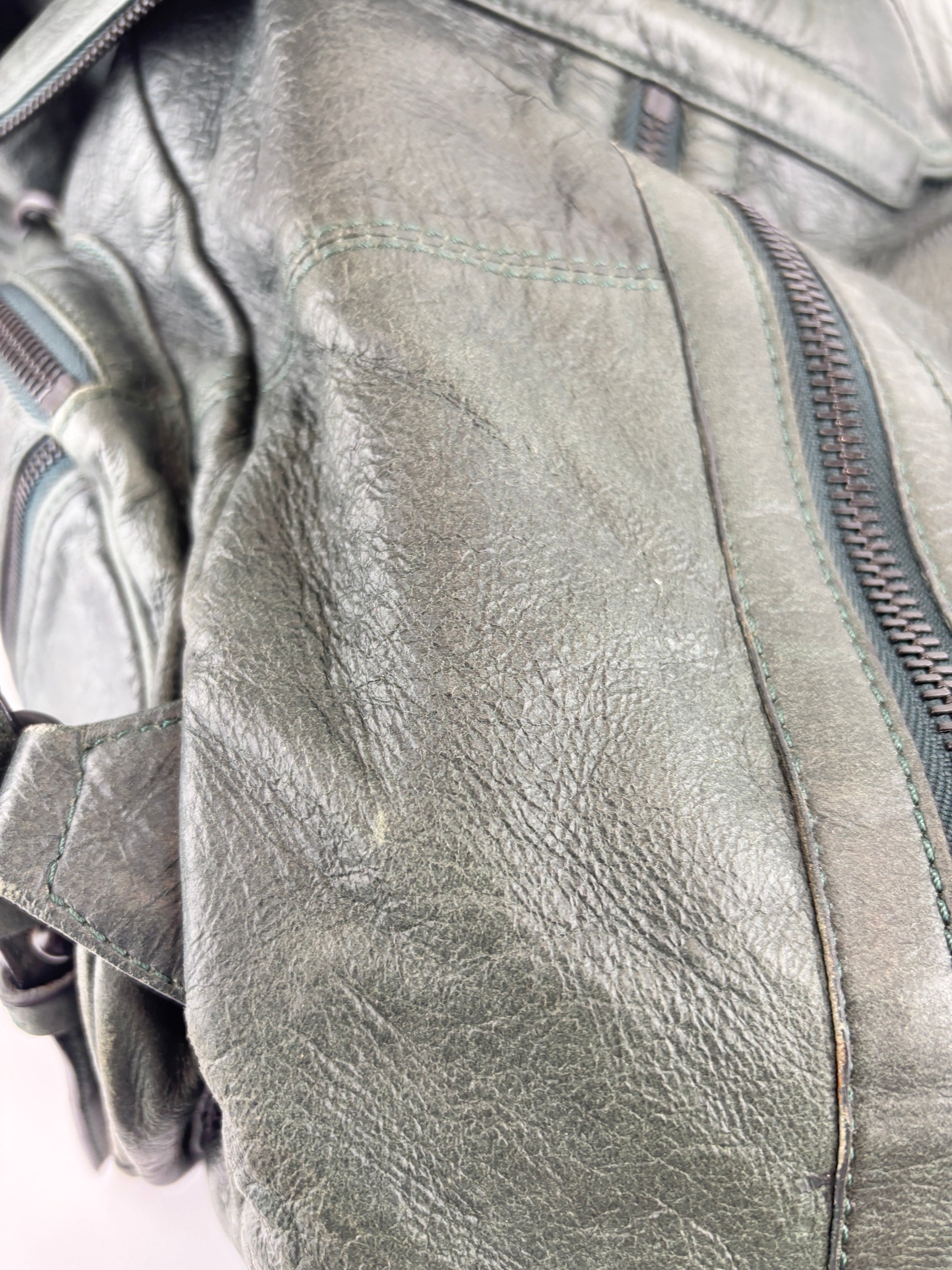 Alexander Wang Forest Green Washed Lambskin Large Marti Convertible Backpack with Matte Black Hardware