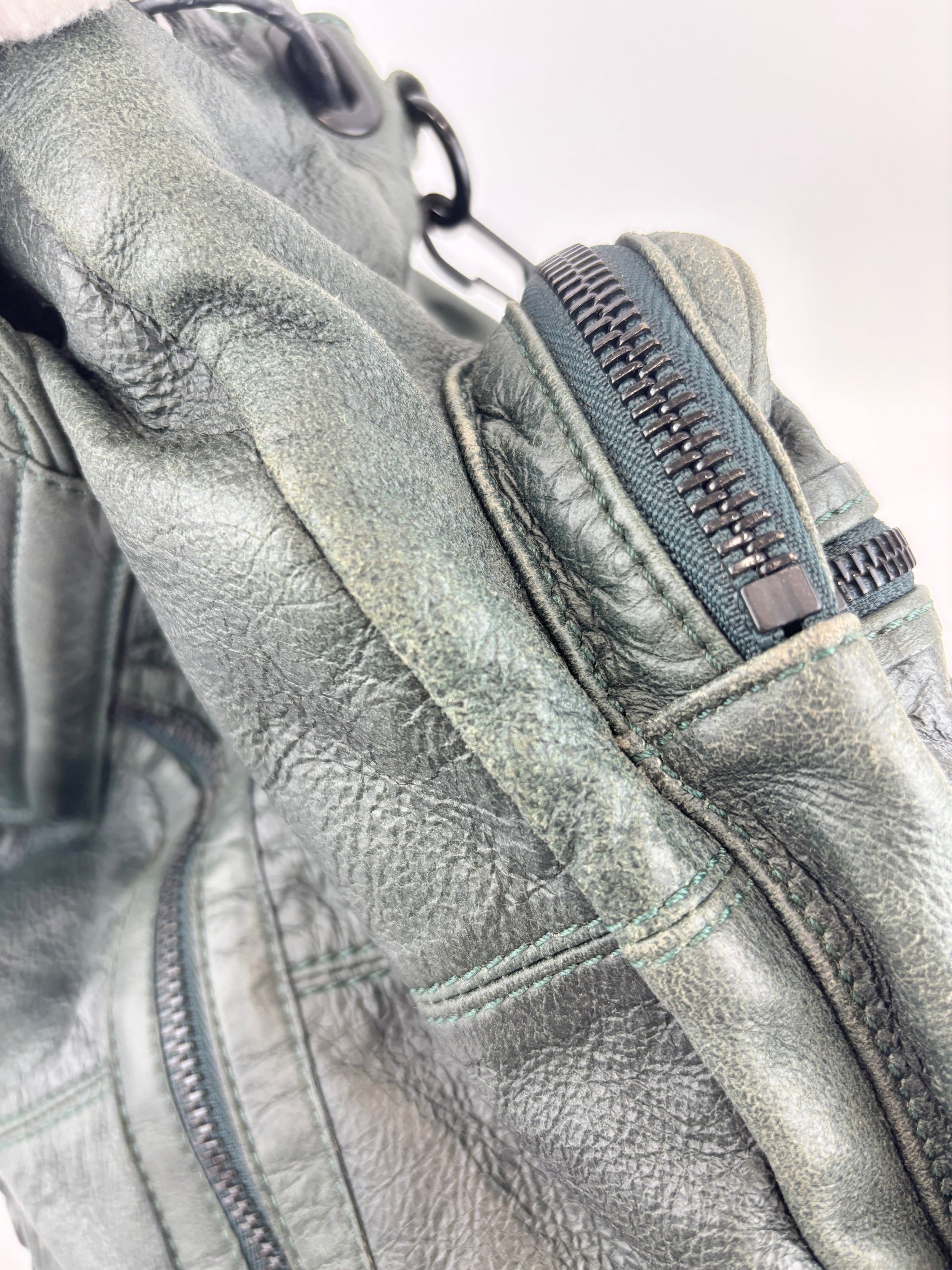Alexander Wang Forest Green Washed Lambskin Large Marti Convertible Backpack with Matte Black Hardware