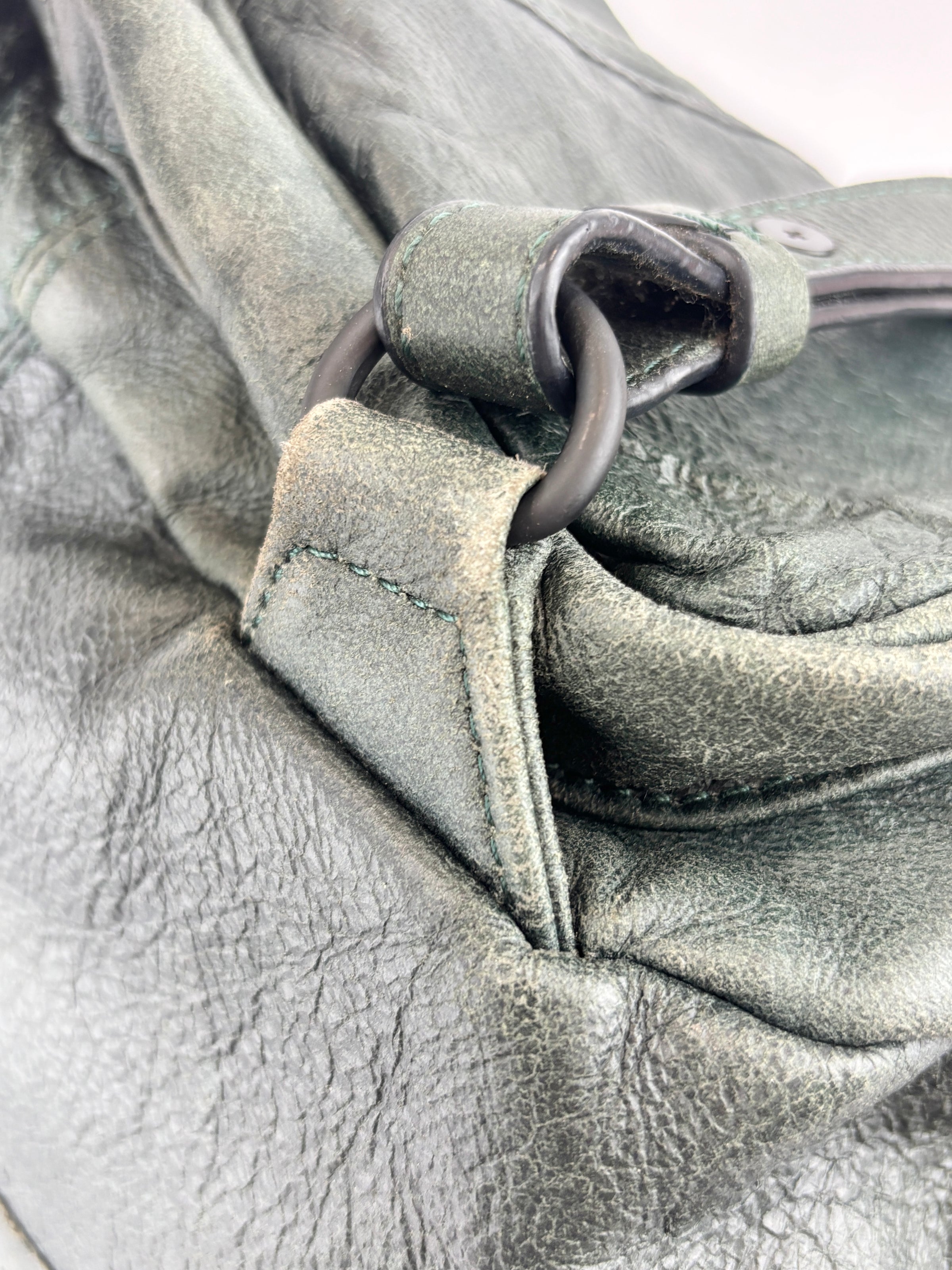 Alexander Wang Forest Green Washed Lambskin Large Marti Convertible Backpack with Matte Black Hardware