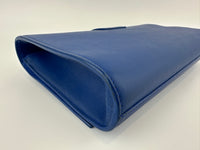 311213 Chyc Y Ligne Blue Calfskin Leather Clutch