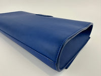 311213 Chyc Y Ligne Blue Calfskin Leather Clutch