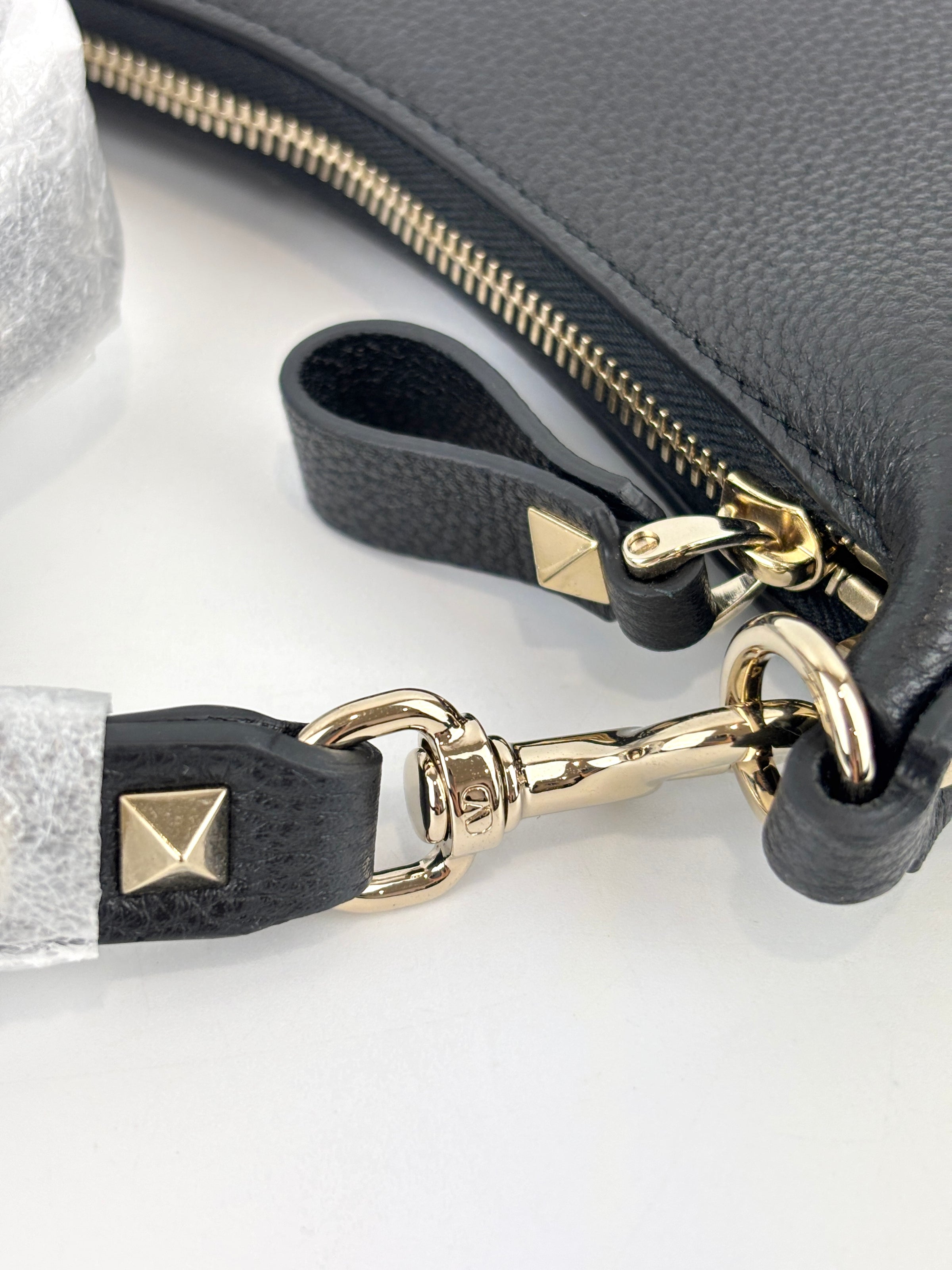 Mini Hobo Rockstud Black Shoulder Bag - Glampot