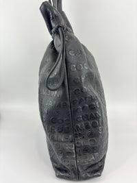 Chanel Black Embossed Calfskin Leather Unlimited Line Drawstring Tote
