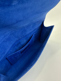 311213 Chyc Y Ligne Blue Calfskin Leather Clutch